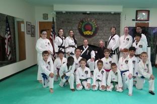 L.I. Tae Kwon Do family with Grandmaster Babcock and Master Festa
